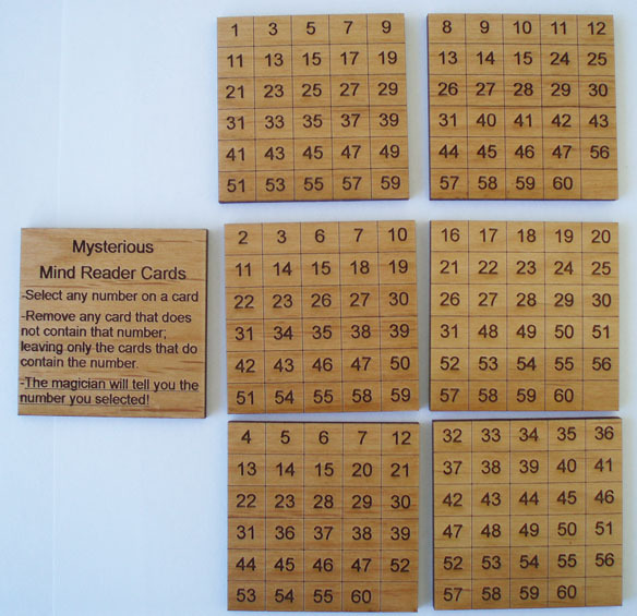 Mysterious Mind Reader Cards - all wood - Magic!!