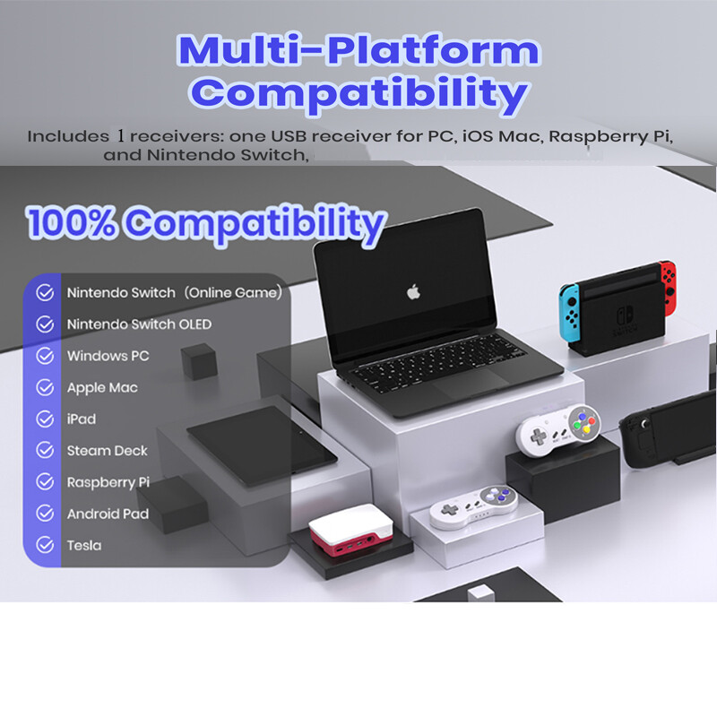 Wireless SNES Switch Controller Compatible SNES,Switch, PC, Mac OS,Raspberry Pi