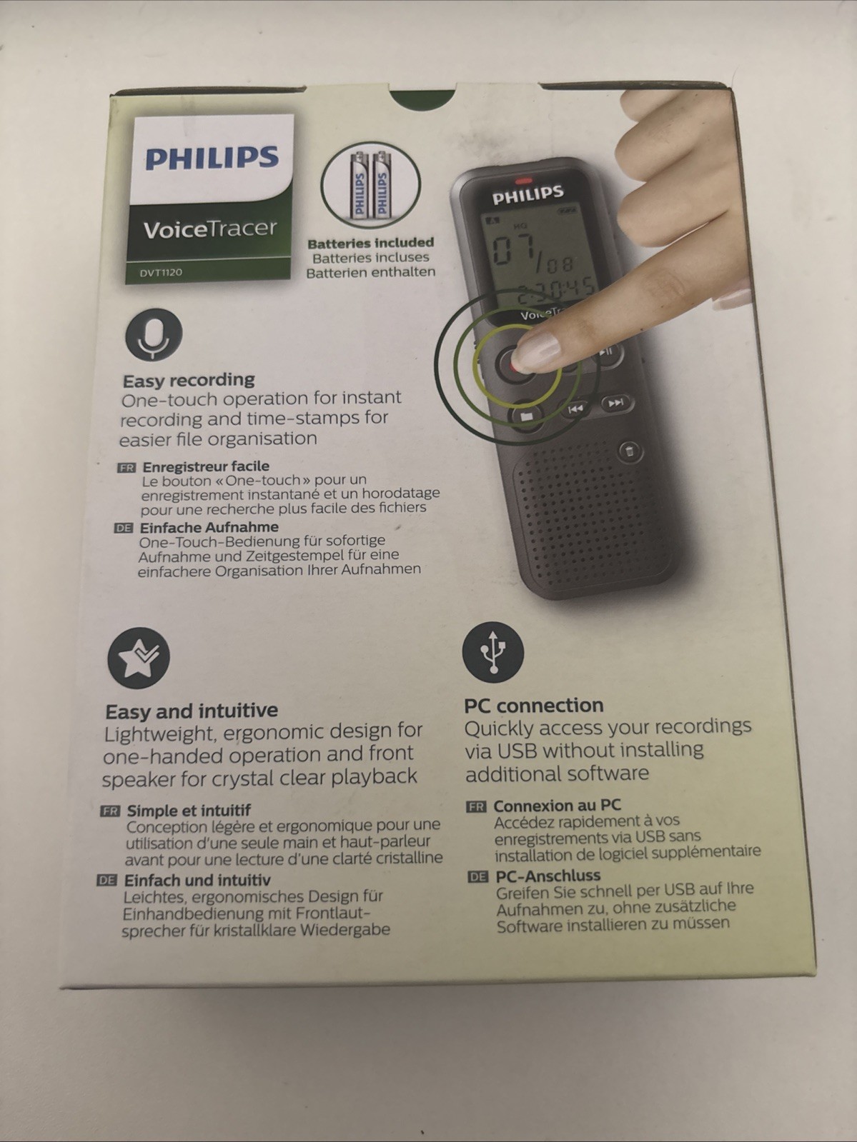 Philips VoiceTracer Audio Recorder Exceptional Recording 8GB Memory DVT1120