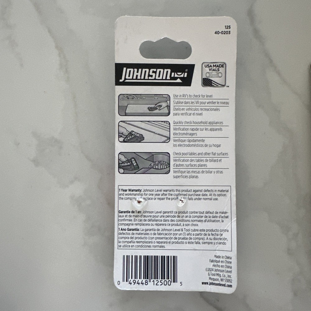 Johnson Level & Tool 125 Cross Check Level 4 Pack - New