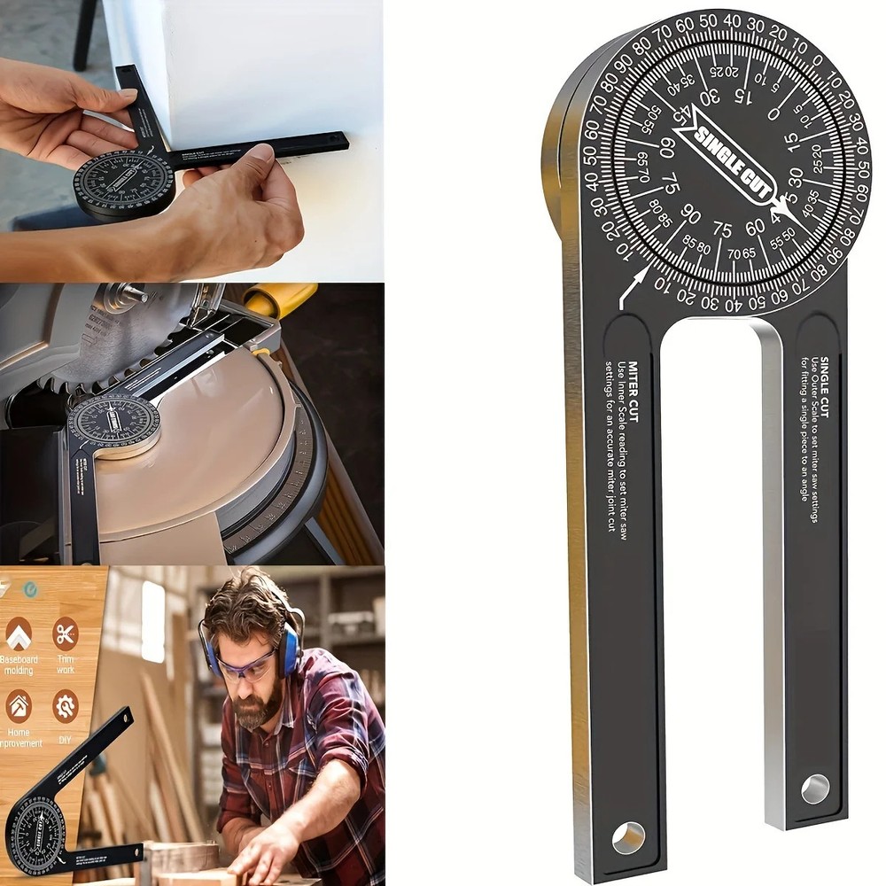 Aluminum Miter Saw Protractor Angle Finder Precision Measuring Tool