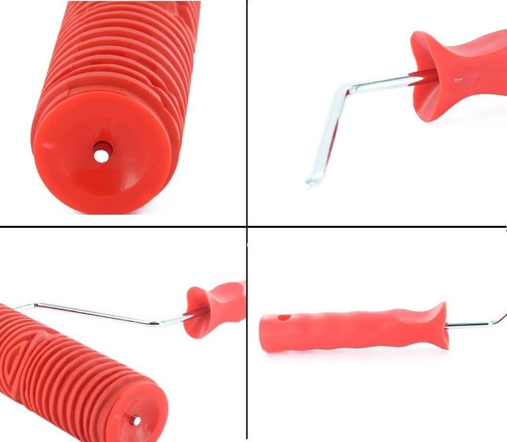BUUEERR 7" DIY Patterned Paint Roller Decorative Rubber Roller with Plastic Hand