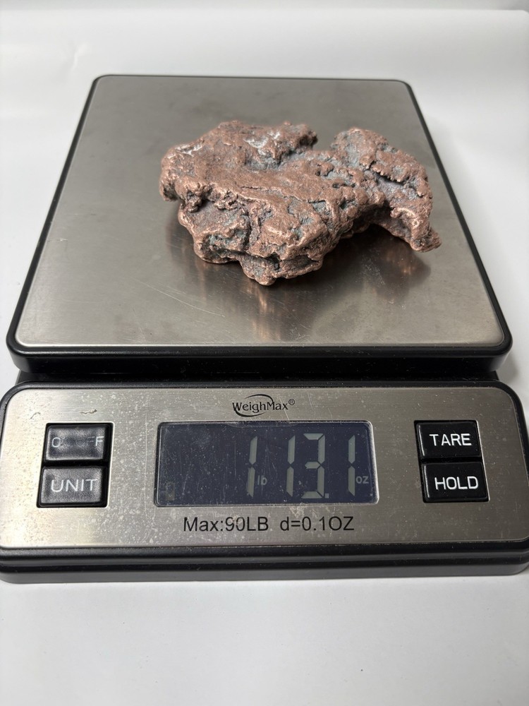 Pure Native Michigan Solid Copper Nugget Specimen Keweenaw Peninsula Mineral