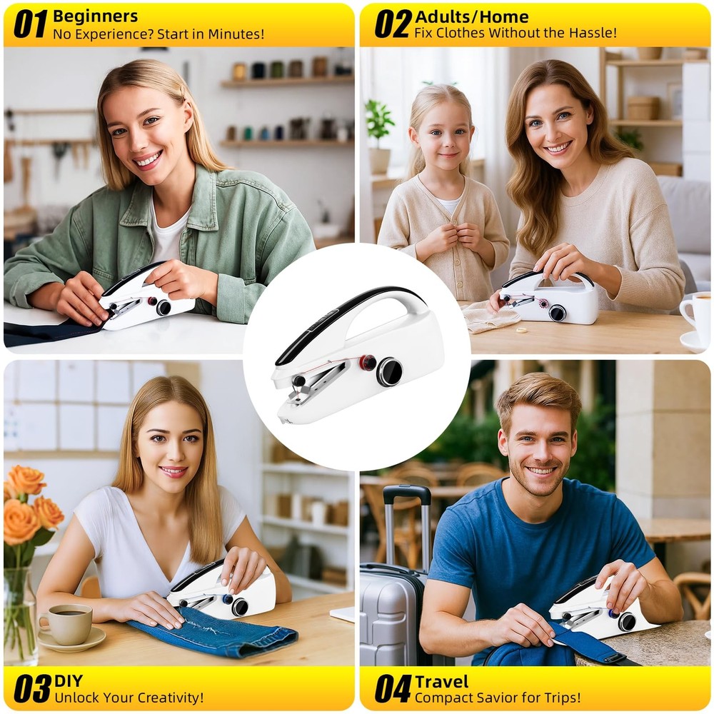 Handheld Sewing Machine: Sewing Machine for Beginners with Power Supply Modes...