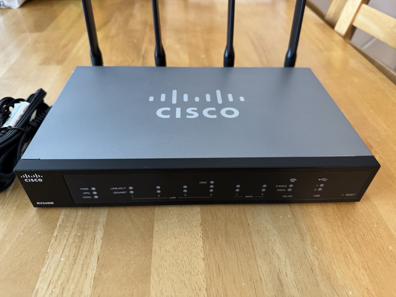 Cisco RV340W Wireless AC Dual WAN Gigabit VPN Router With Original Power Supply