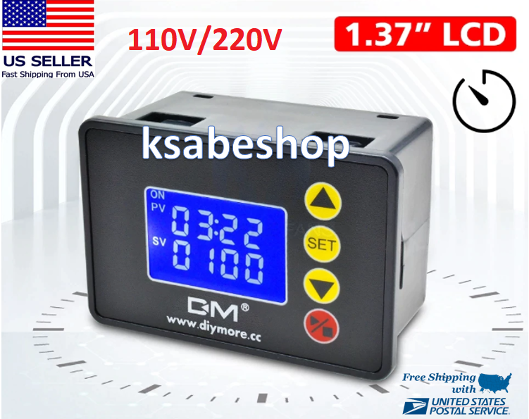 AC 110-220V Timer Relay Microcomputer Time Controller Delay Relay Module 1.37''