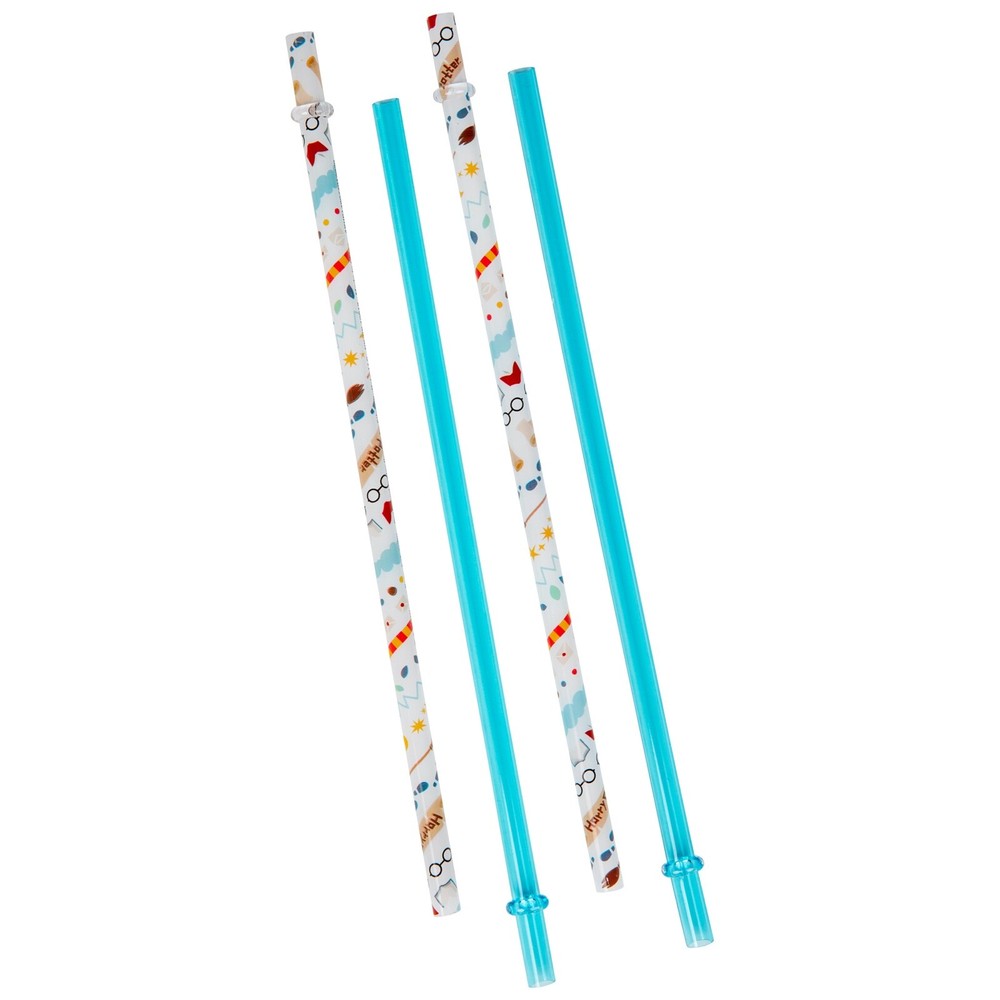 HARRY POTTER 4-Piece set Reusable Plastic StraWS NEW