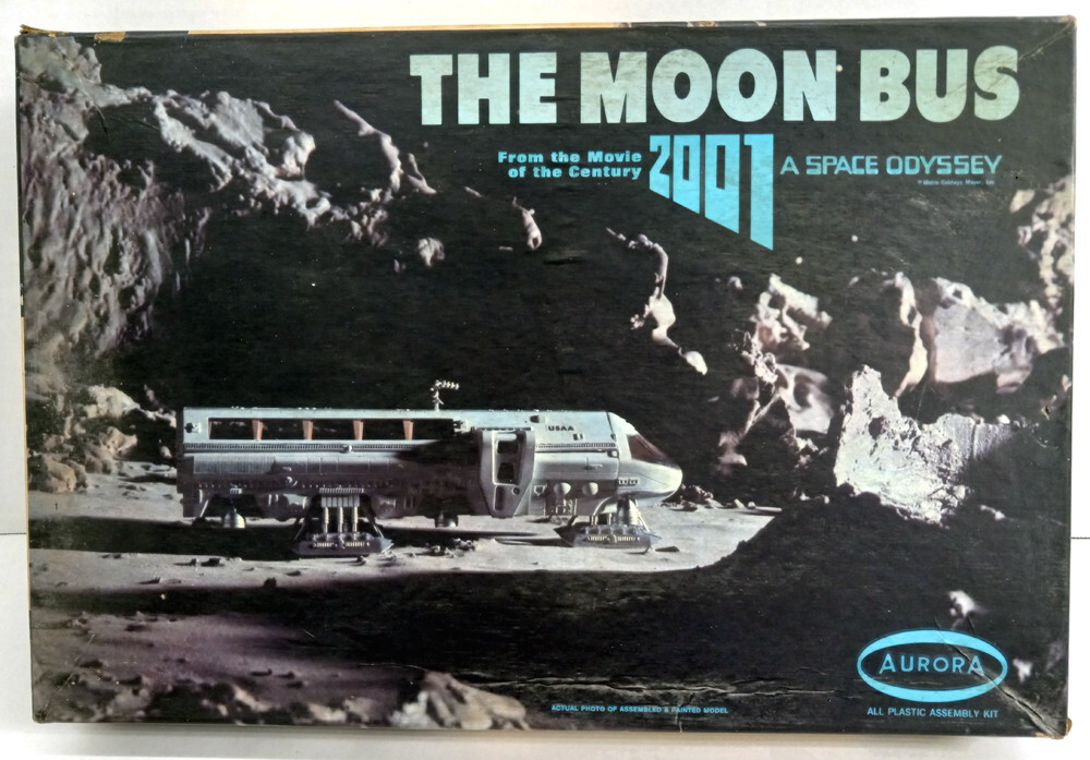 MOON BUS 2001 ALL-PLASTIC UNASSEMBLED MODEL KIT AURORA OPENED COMPLETE 1969