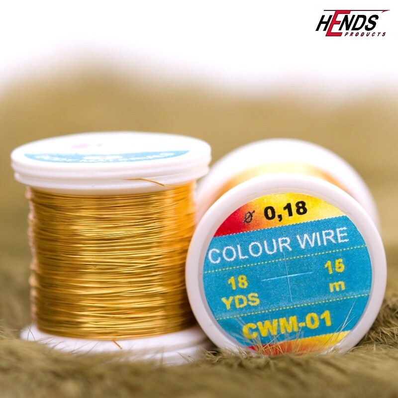 Hends SMALL COLORED WIRE Fly Tying 18 Yd Spool 0.18 mm Diameter