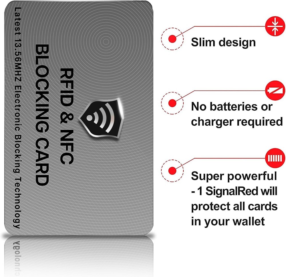 SaiTech IT 2 Pack RFID Blocking Cards, One Card Protects 2 Pcs Grey, Grey