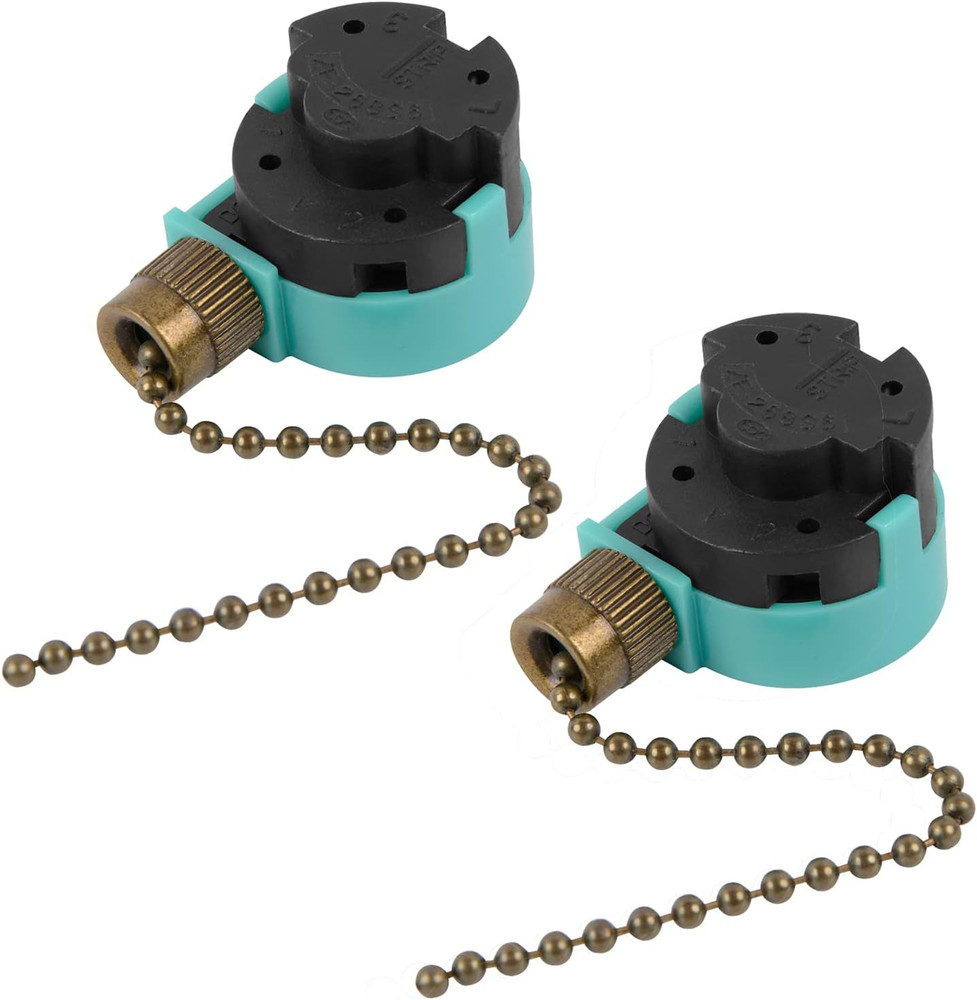 2PCS Ceiling Fans 3 Speed 4 Wire Pull Chain Switch Compatible with Hunter, Hampt