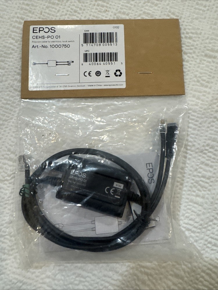 EPOS CEHS-PO 01 Polycom Adapter Cable for Electronic Hook Switch BRAND NEW