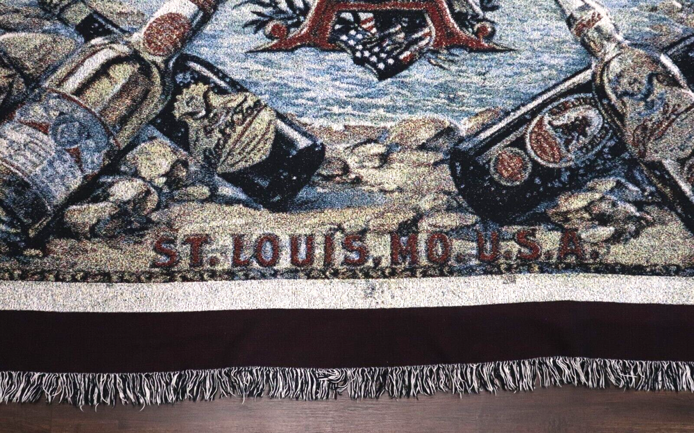 Vintage Budweiser Anheuser-Busch Throw Blanket 51X66
