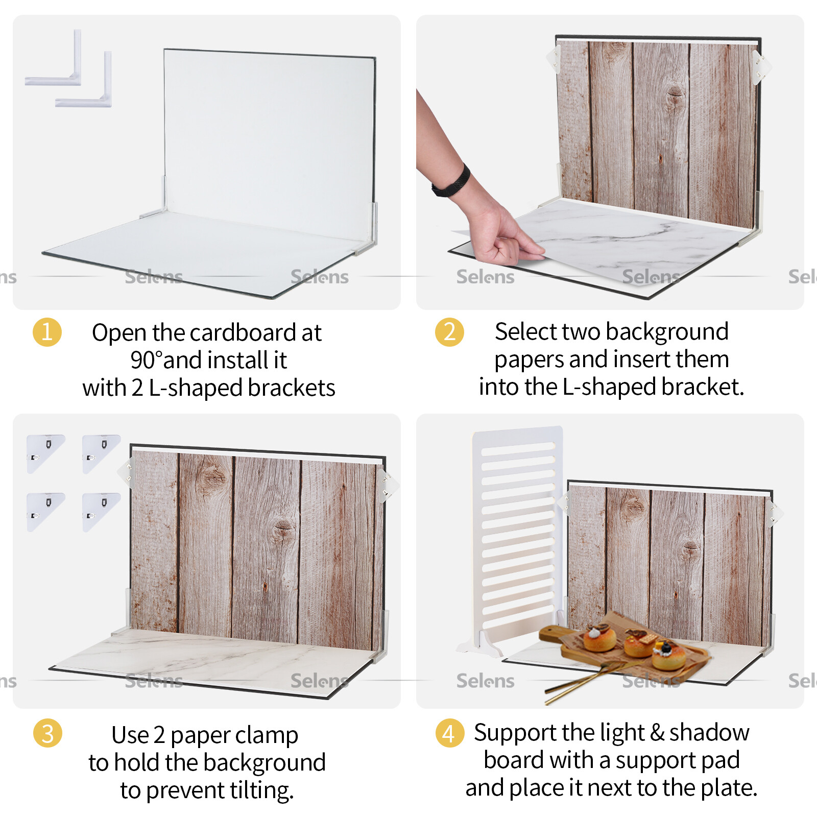 12Pcs Photography Background Paper Photo Backdrop Board Table Top Small Product