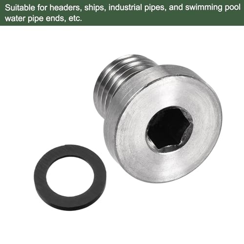 M12 x 1.5 Stainless Steel Pipe Plug, Internal Hex Head Socket Pipe Fitting |