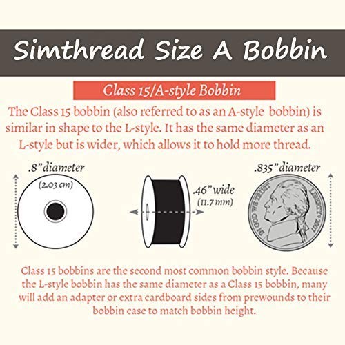 Simthread 144pcs Embroidery Pre-Wound Bobbins Thread, Class 15 Type A Size SA...