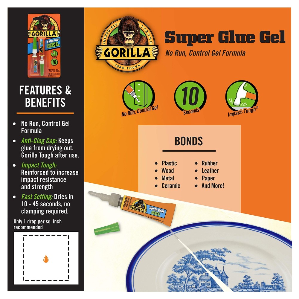 Gorilla High Strength Glue Super Glue 0.11 oz