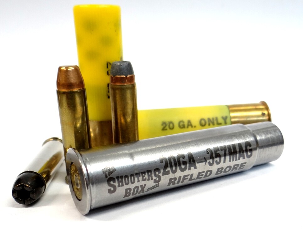 20GA to 357 Magnum & 38 SPL RIFLED Shotgun Adapter - Chamber Reducer - Stainless