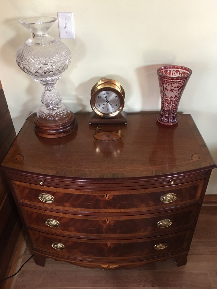 Georgetown Galleries Burl Walnut tooled leather bound desk with storage