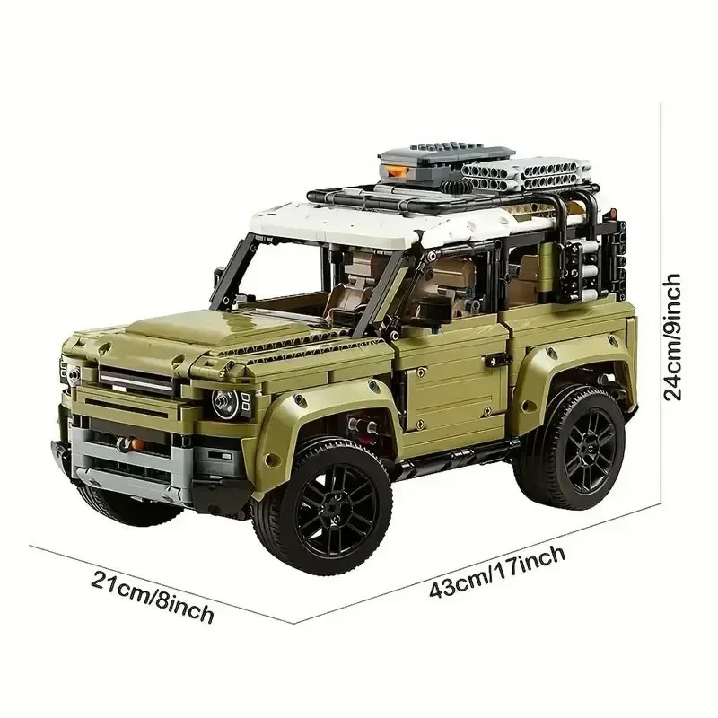 2023 2573 Pcs 1:10 Technical Land Rover Defender 90 #42110 Building Blocks Car