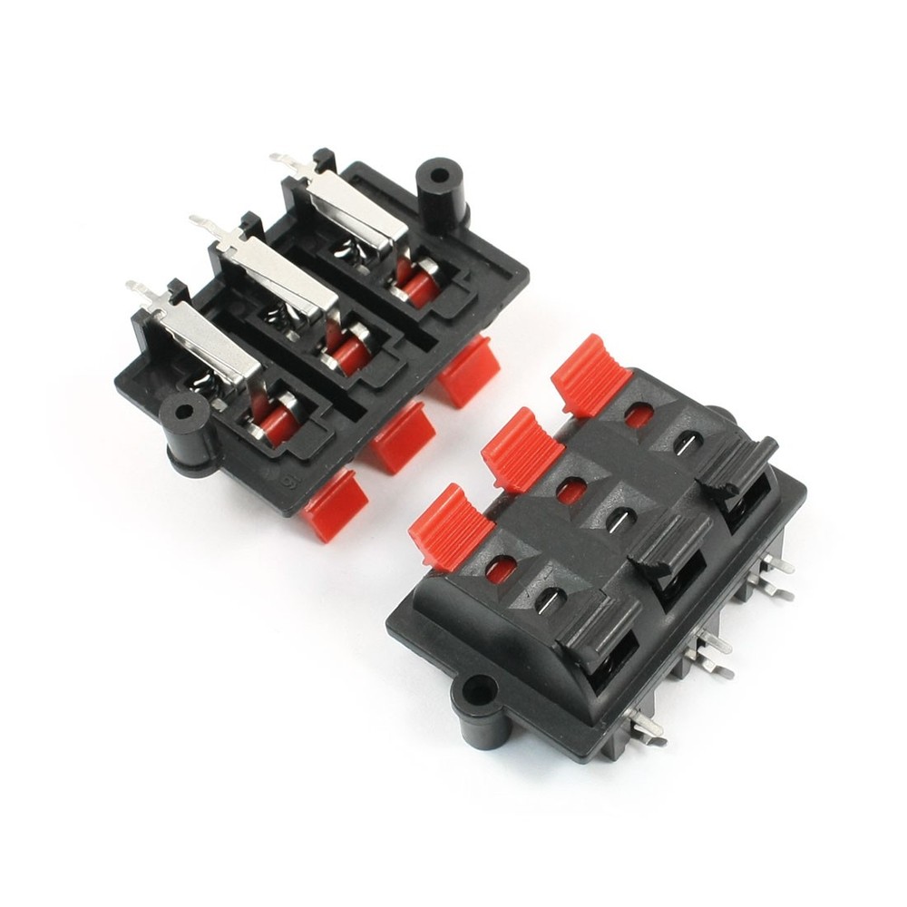 2Pc Push Release Design Rectangular Speaker Terminal Board 6 Position