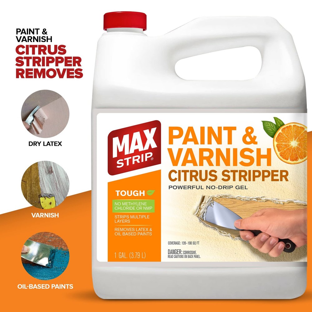 Max Strip Paint & Varnish Citrus Stripper 1 Gallon - Multiple Layer Removal