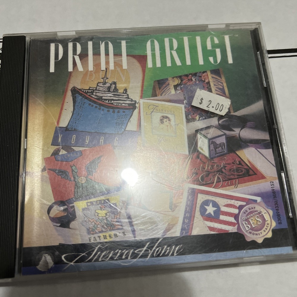 Vintage Print Artist Version 4.0 CD-Rom Software 1997 Untested Read Below ⬇️