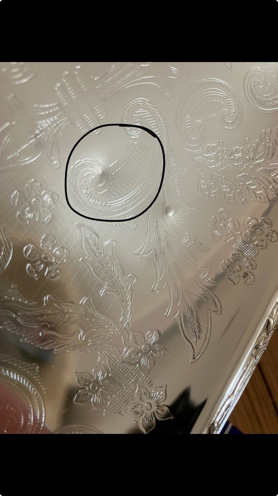 Queen Anne Silver Plated Serving Tray & Handle Boxed (please see description)