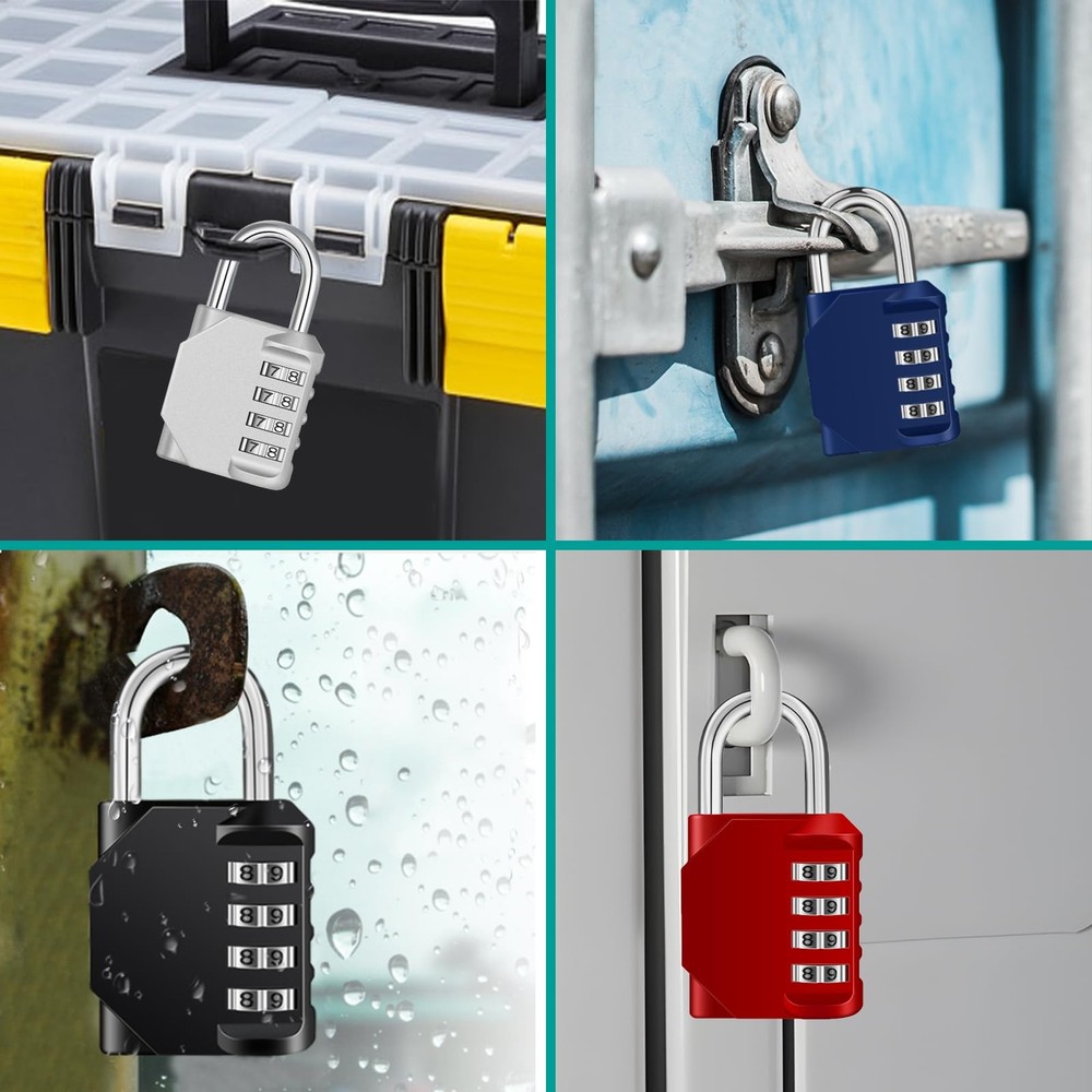 Combination Padlocks 4 Digit Number Code For Gym School Locker Lock Employee Loc