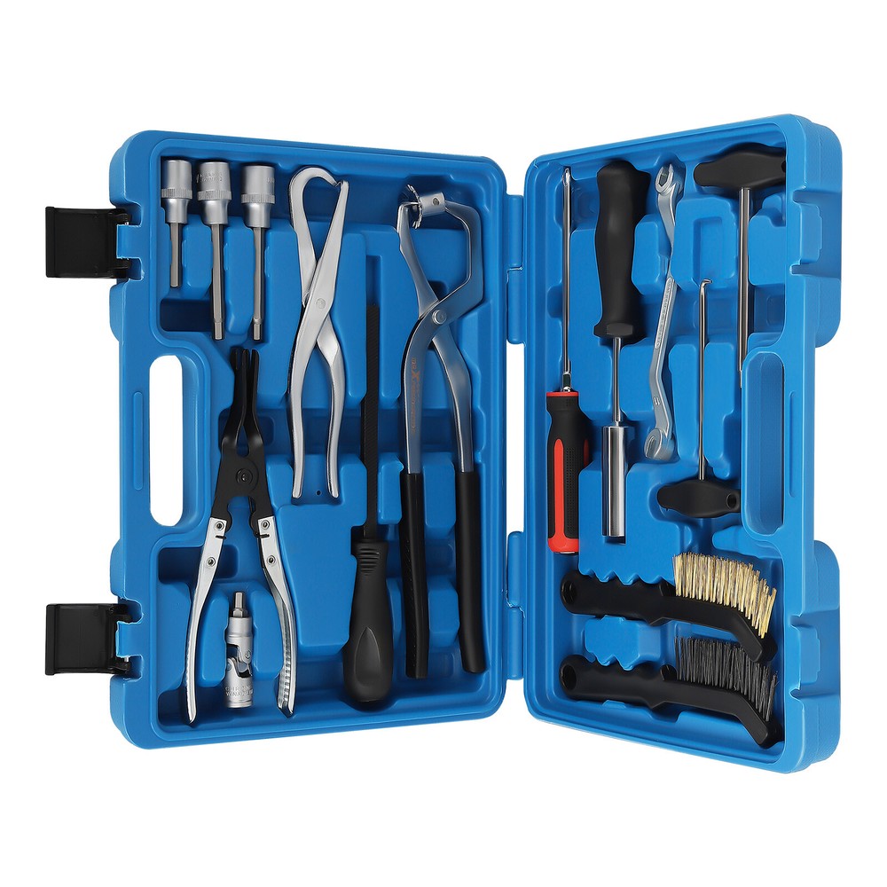 15PC Brake Tool Kit Drum & Disc with Brake Spring Pliers Compressor Puller