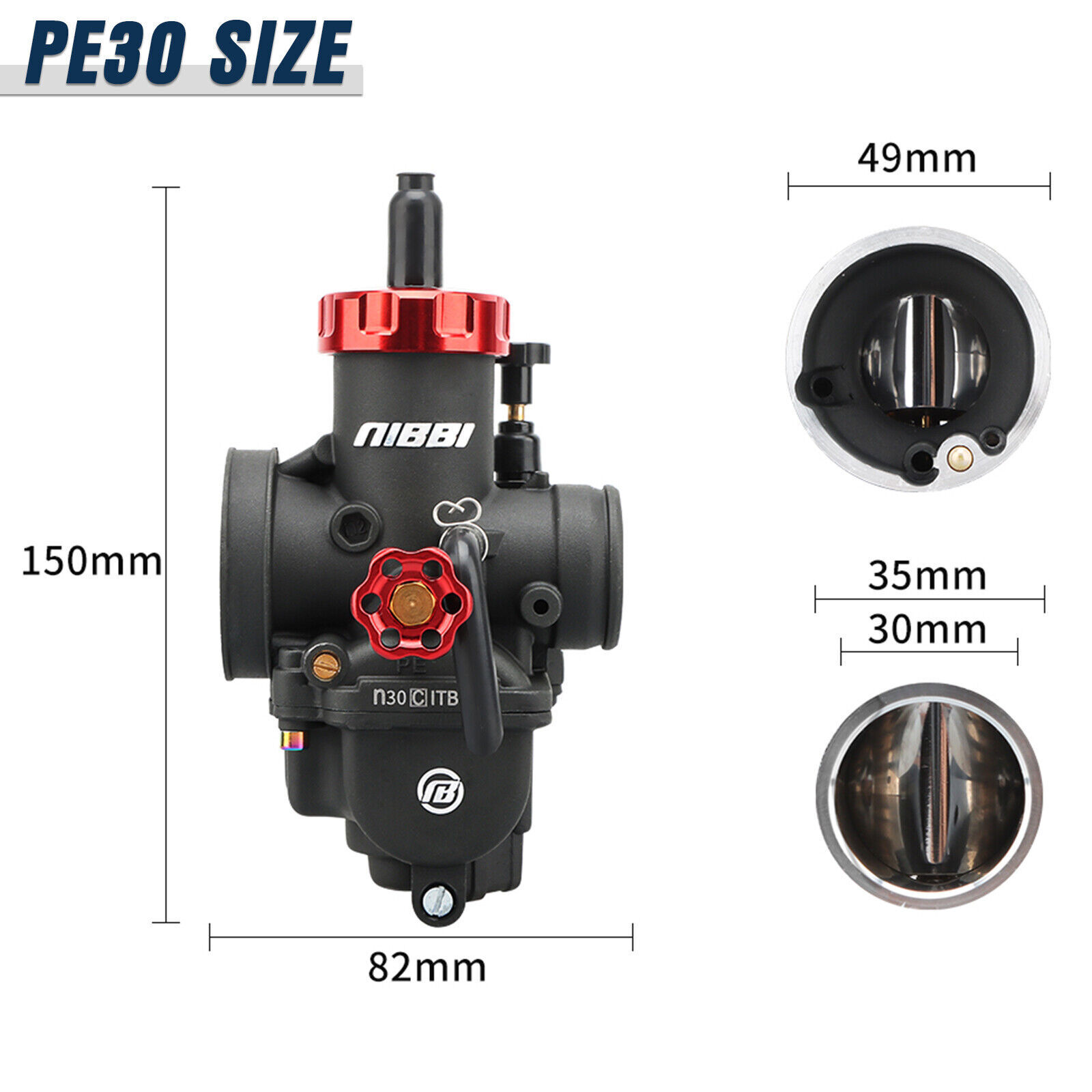 NIBBI Racing Pre-Jetted PE30 Carburetor For Kawasaki Bayou 250 KLF250A 2003-2011