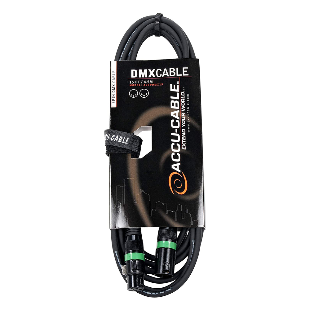 Accu-Cable 3-Pin DMX Cable - 15 ft