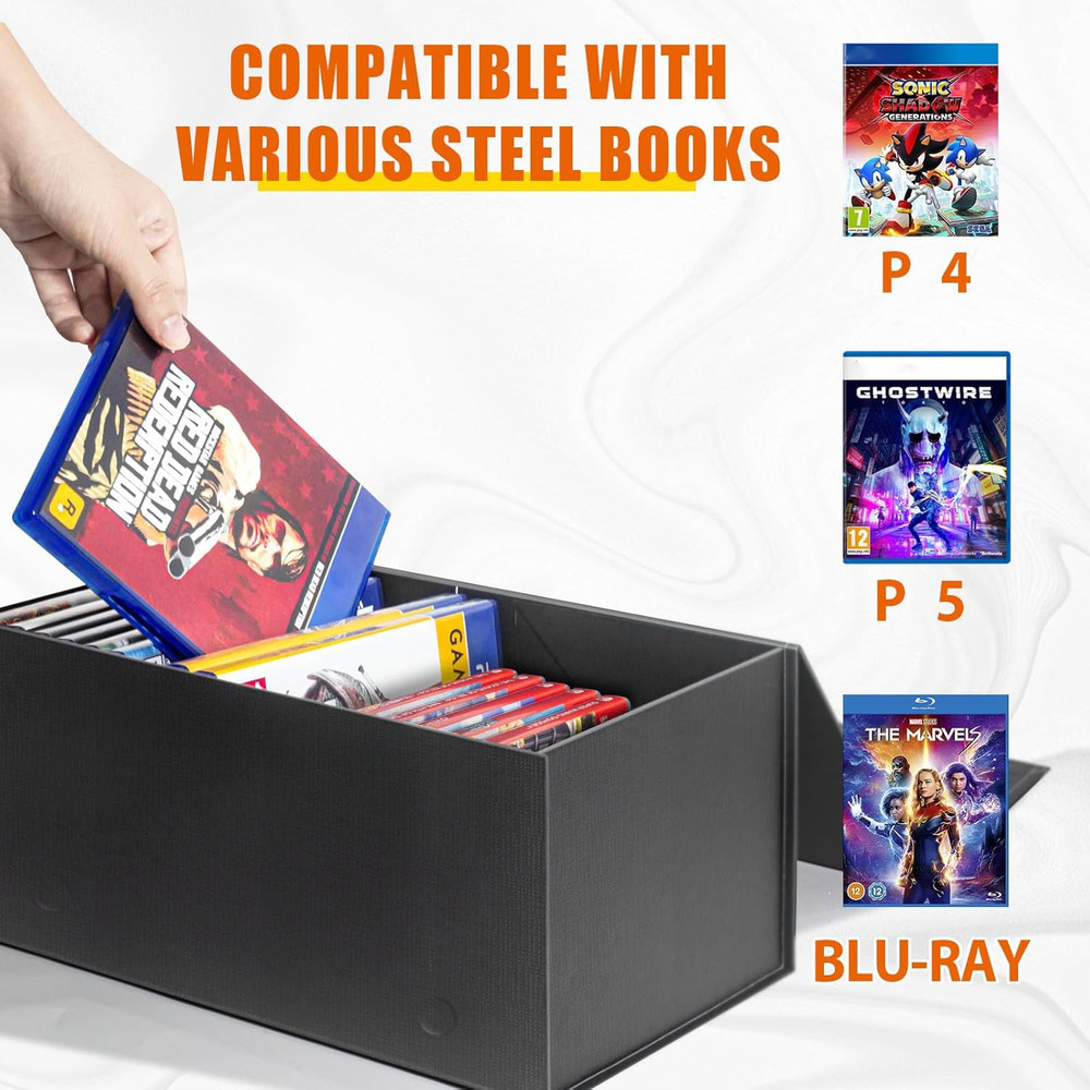 Video Game Storage Boxes, Blu-Ray Storage Boxes, Magnetic Video Game Box Protect