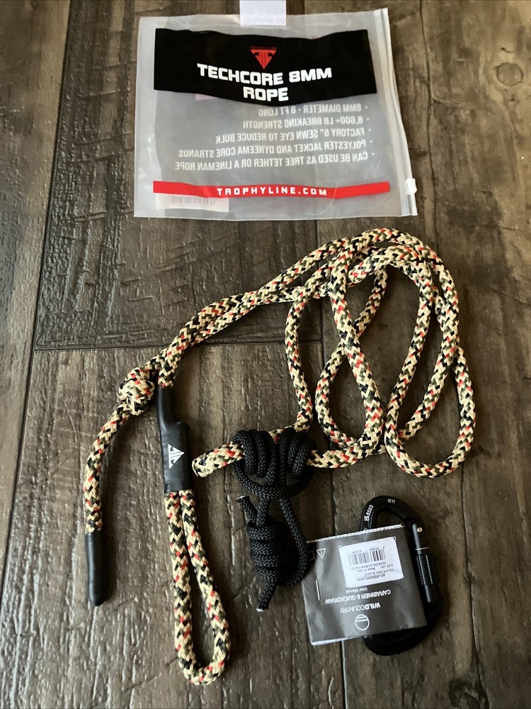 Trophyline TechCore Rope Multi Color 8MM Tether Lineman Rope New