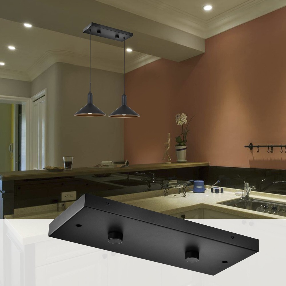 Two Pendant Light Linear Canopy Accessory Light Kit 14 Inch Flush Mount Cluster