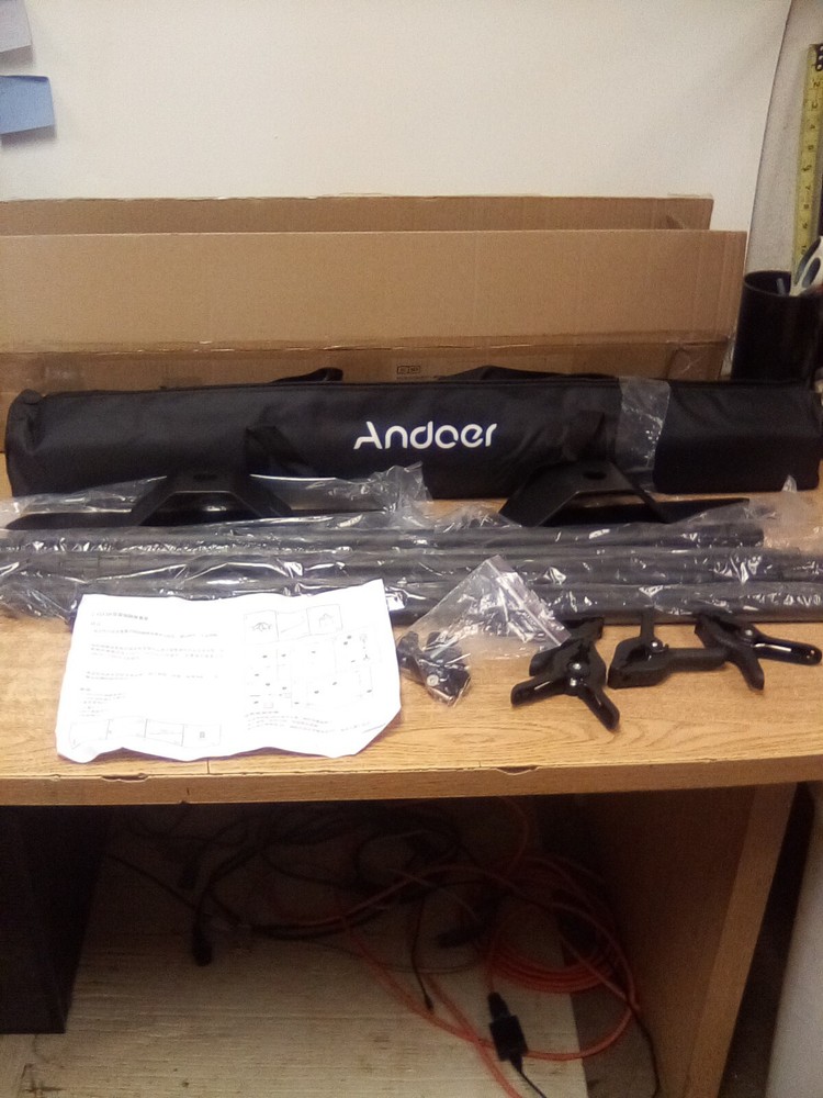 Andoer 2*3 M/6.6*10Ft Studio Backdrop Stand Adjustable W/ Bag