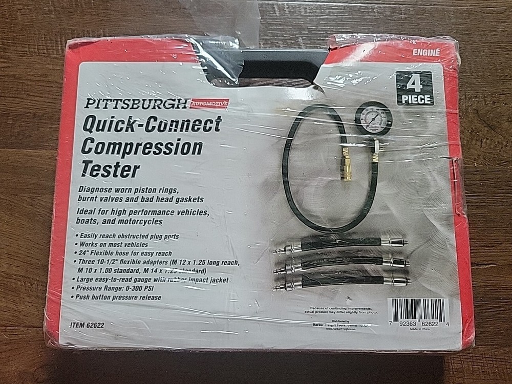Pittsburgh Automotive 62622 Quick-Connect Compression Tester - 4-Piece Kit