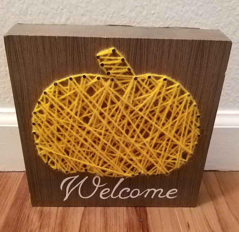 Fall Leaf and Pumpkin String Art Set Seasonal (Welcome and Blessing)