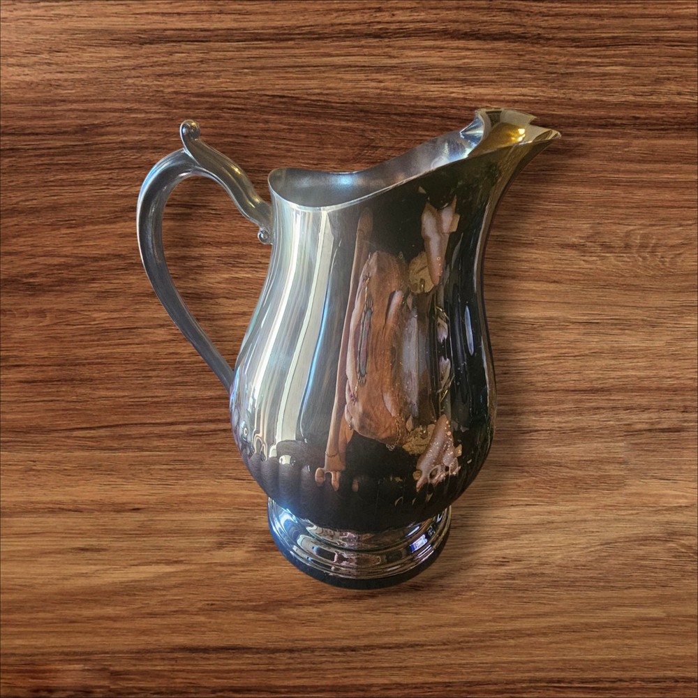 Mid Century Kent Silversmith Pitcher Footed Silver Plated Usa