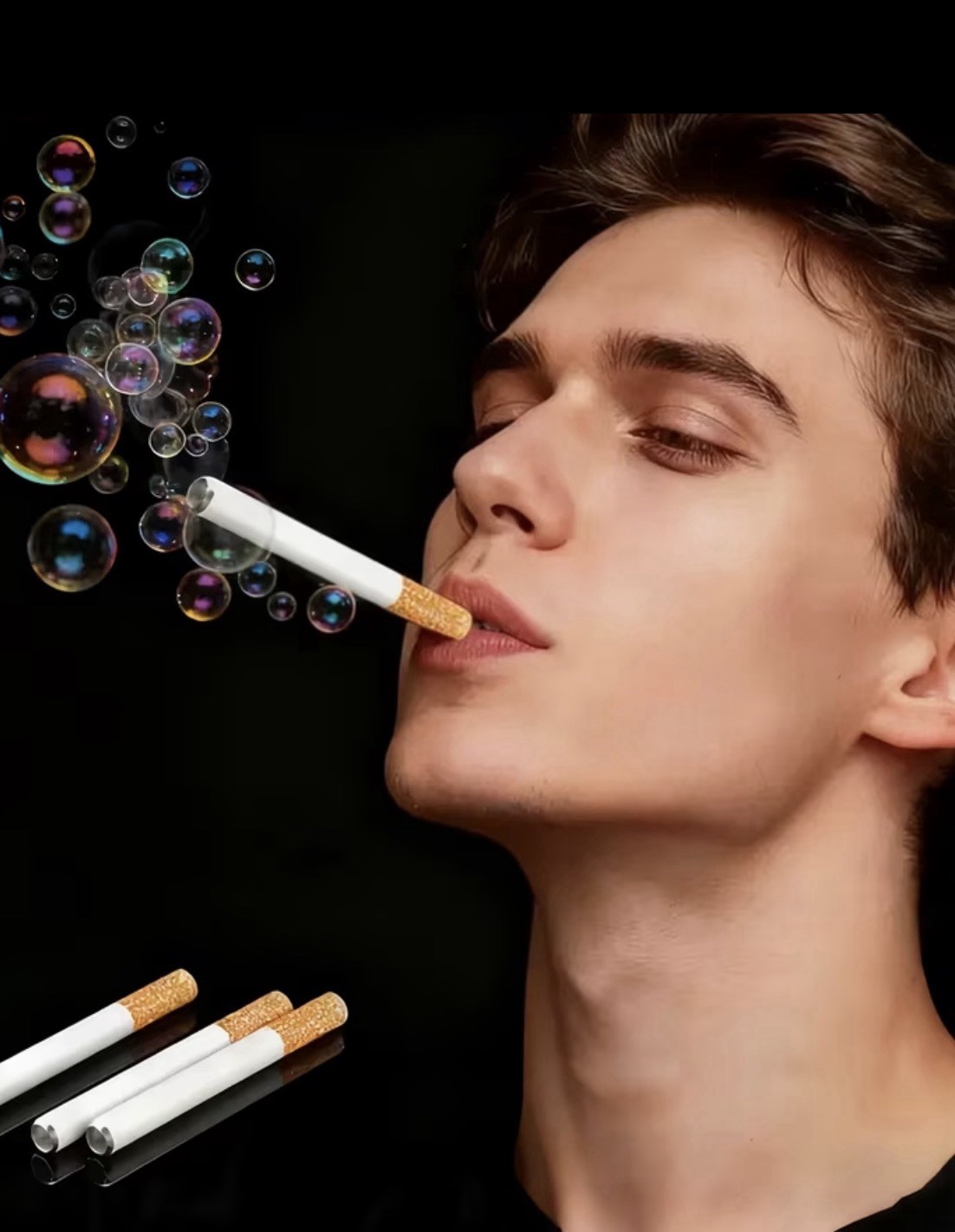 New 2 Novelty Fake Cigarette Bubble Blower Non Smoker Break time Funny Effective