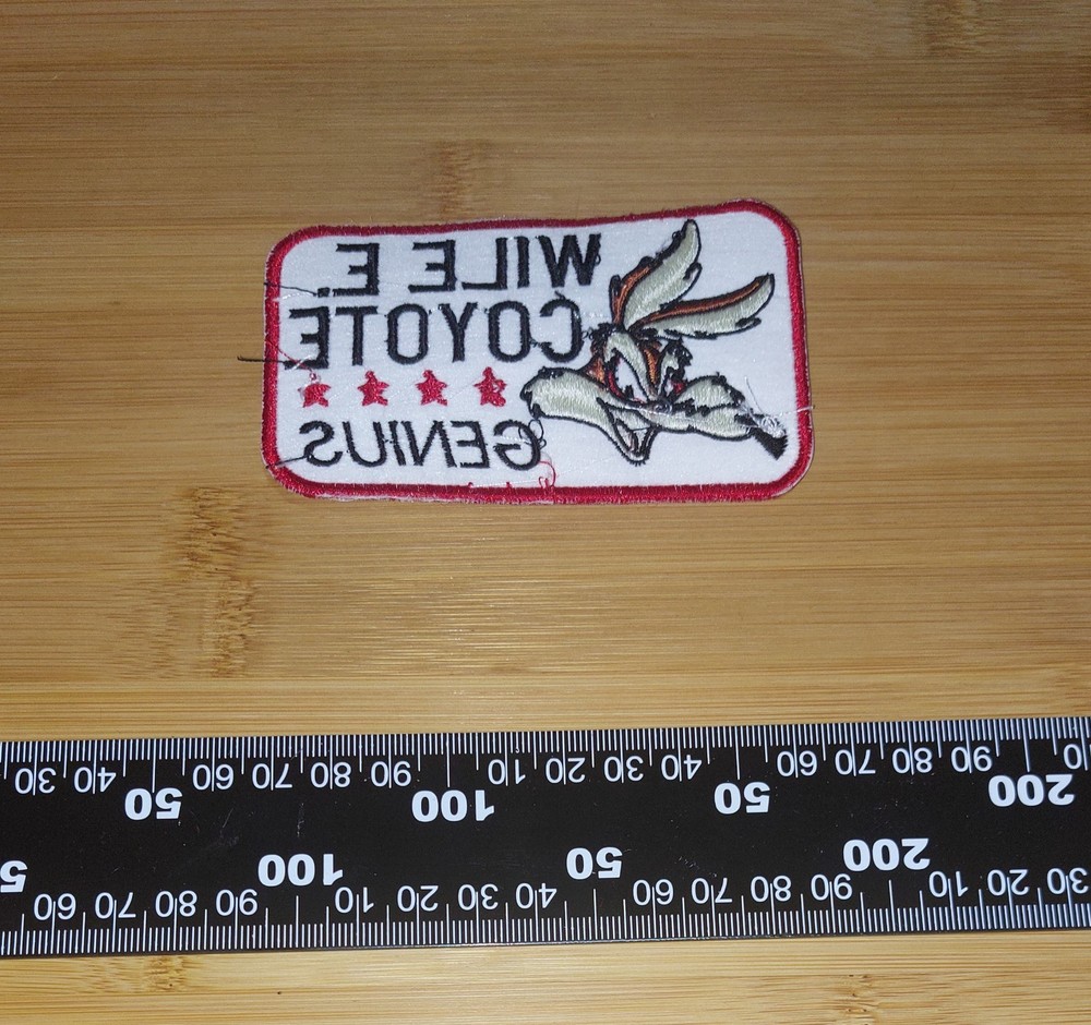 WILE E. COYOTE GENIUS Patch Patch Rectangle 10x6cm ROAD RUNNER LOONEY TUNES.