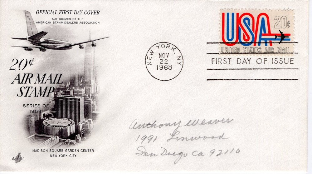 20 CENT AIR MAIL STAMP- 1968 - DC2342