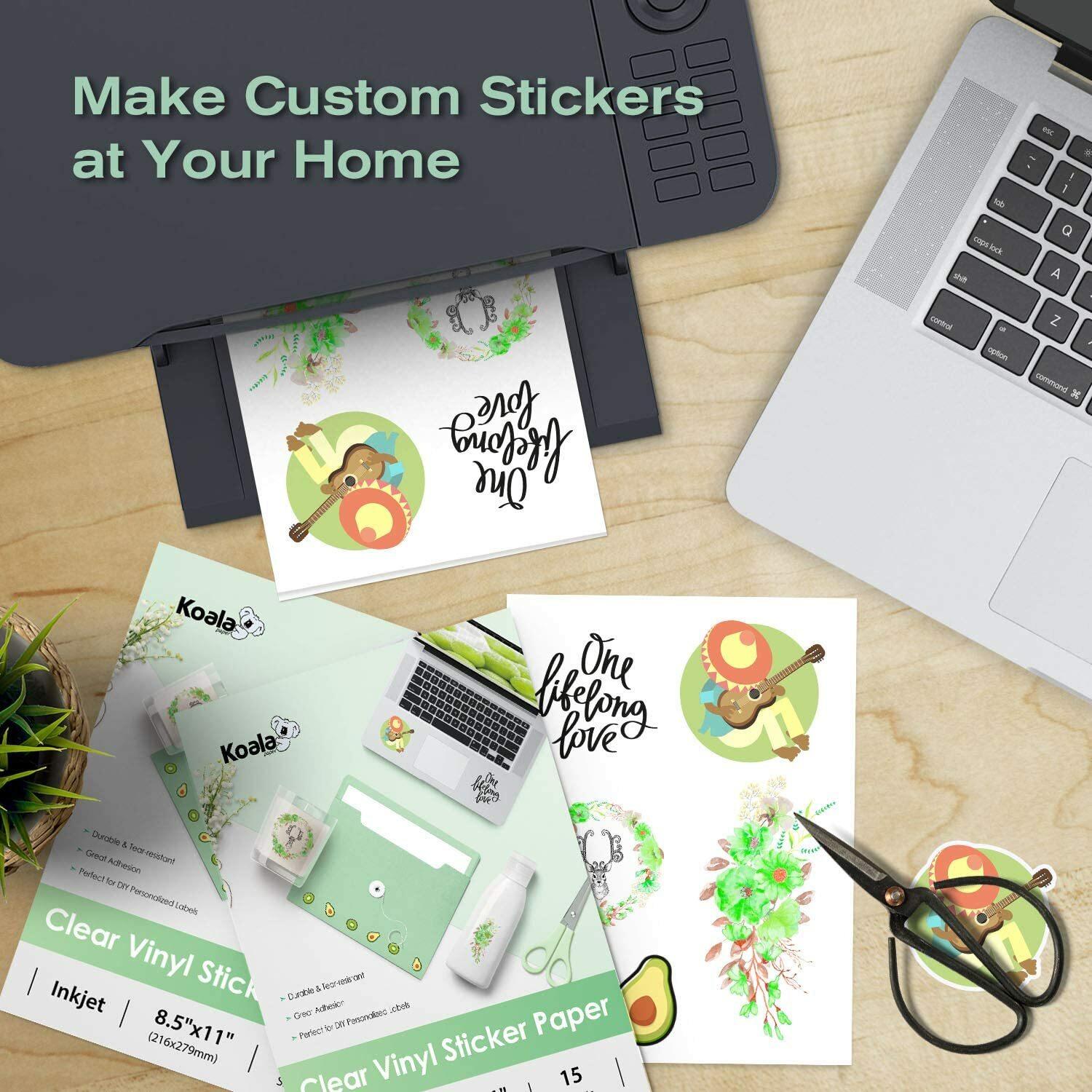 Koala Clear Sticker Paper for Inkjet Printable Vinyl Sticker Paper Waterproof 15