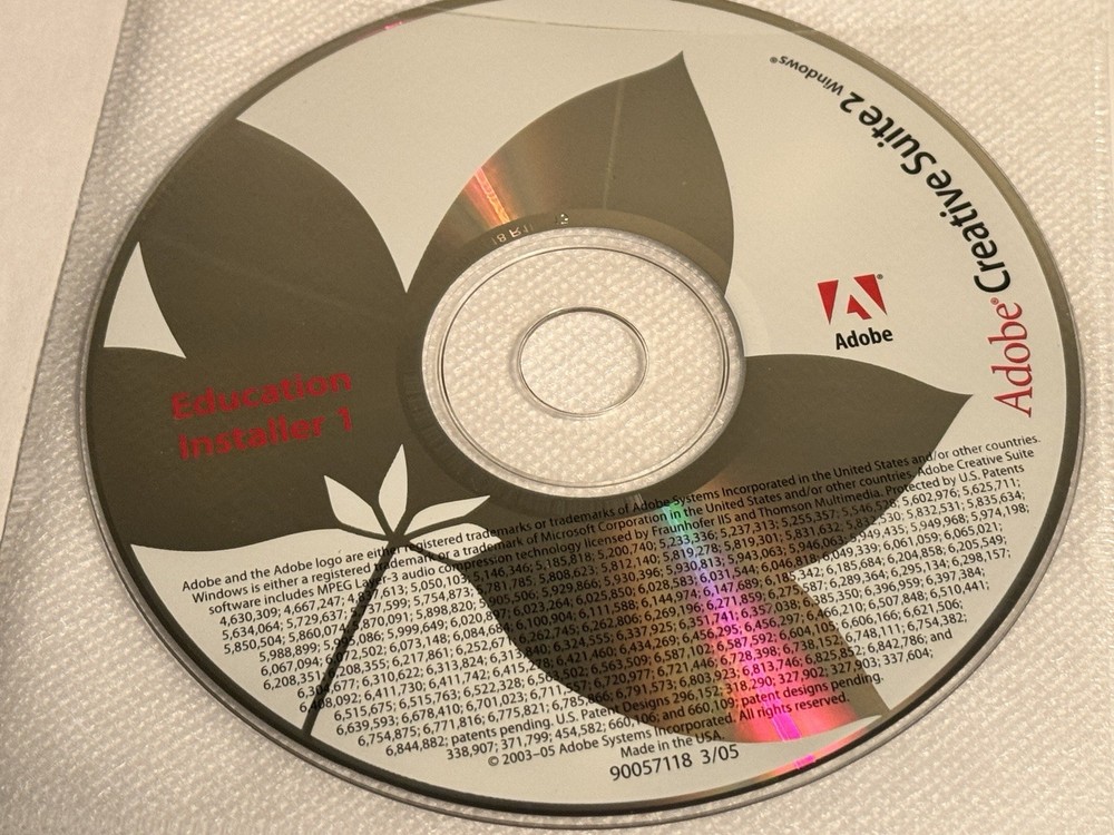 ADOBE CREATIVE SUITE 2 FOR WINDOWS 6 Disc Set-2005 -Disks in Excellent Condition
