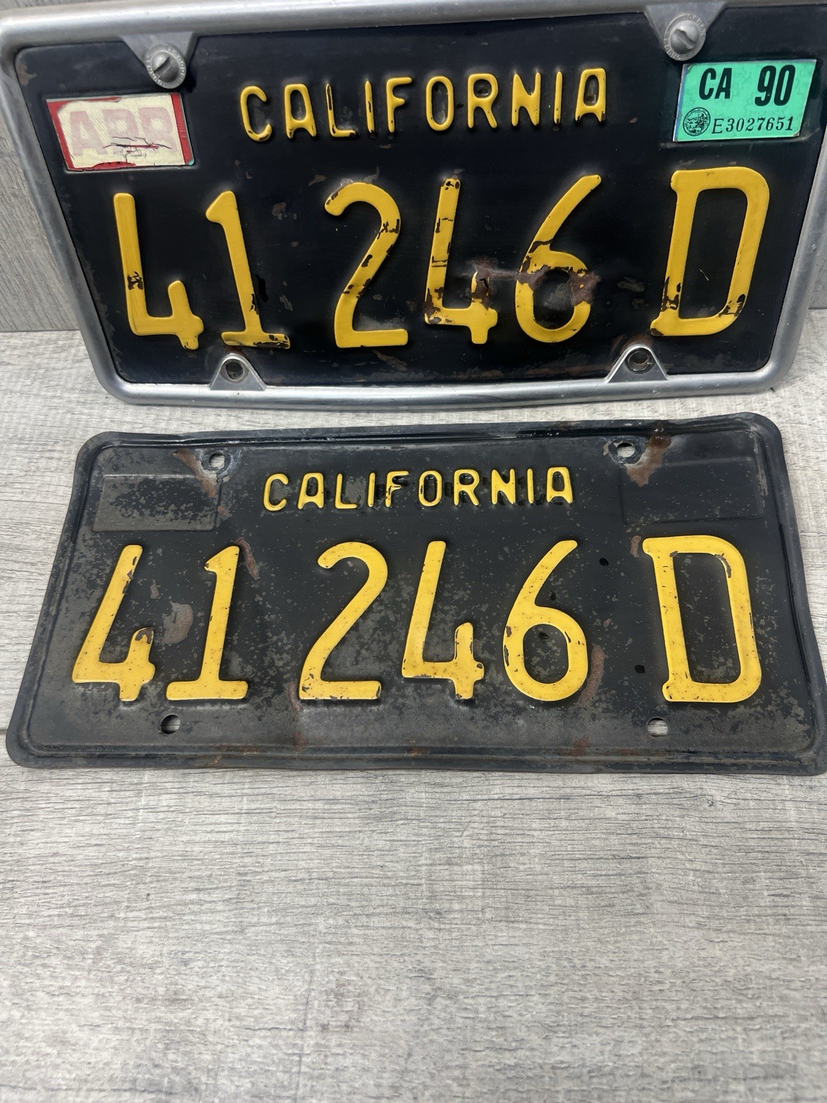 Vintage 1963 California License Plate Pair 41 246 D DMV Clear