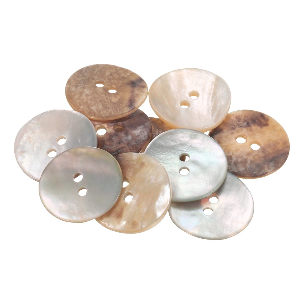 10pcs Pearl Shell Buttons 0.8" Round Shell Sewing Button for Cloth Craft