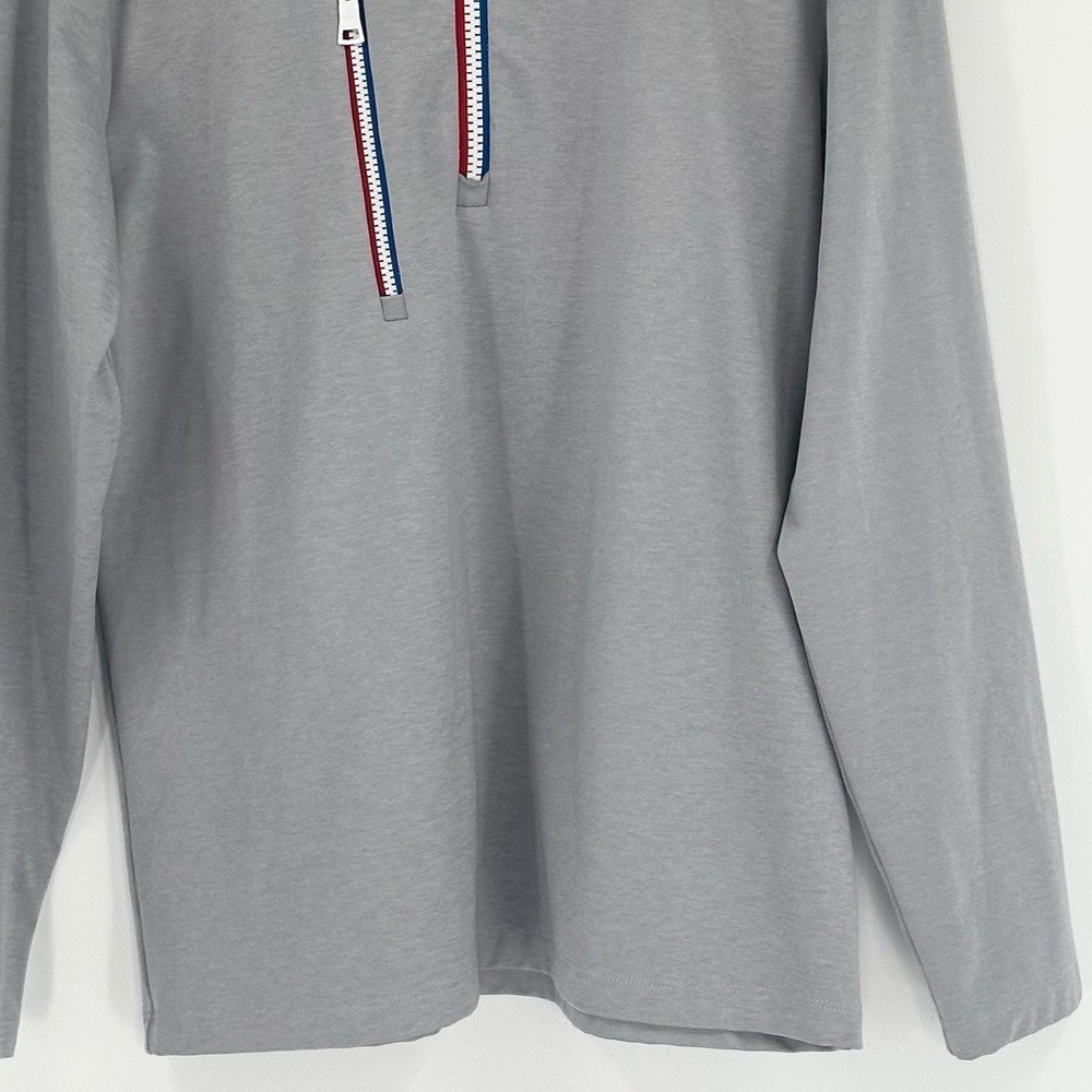 G/FORE Daytona Mid Tech Interlock Slim Fit Golf Pullover, Heather Gray, Size S