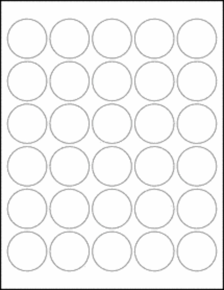 1.5" matte white circle labels with permanent adhesive, 10 sheets (300 labels)