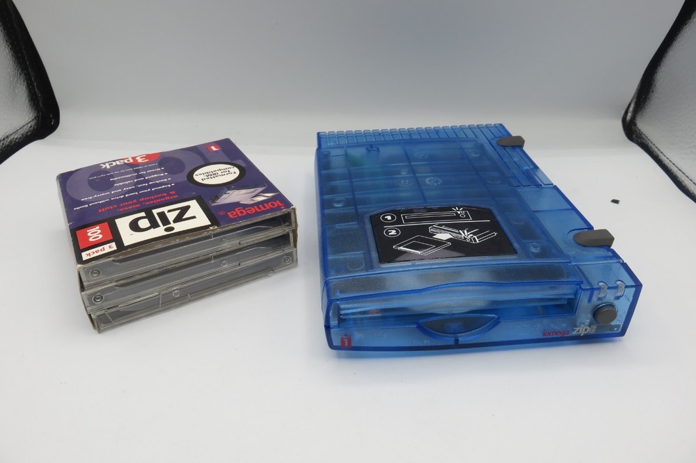 Iomega Zip Drive Z100USB Blue Clear UNIT ONLY - WORKING