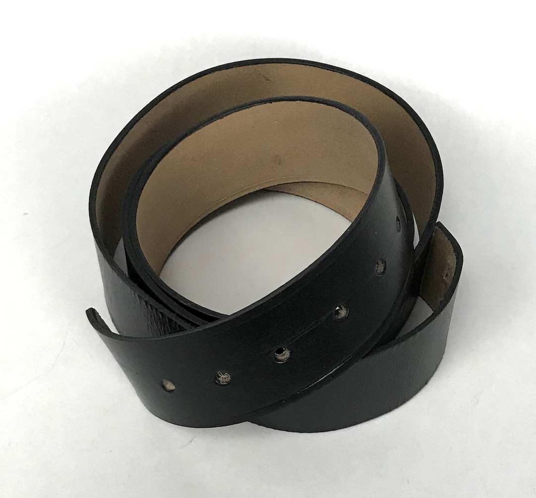 Black Leather Waist Belt - 60 Inches Long